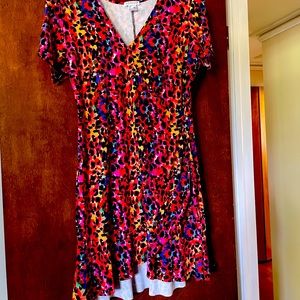 Brand new short sleeve multicolor dress. Size large /Never worn
